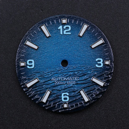 New Style Sea High Quality 28.5mm Diving Watch 3 Or 3.8 Crown Dial Face For Seik Nh35 Movement Skx007 Mods With C3 Bgw9 Luminous