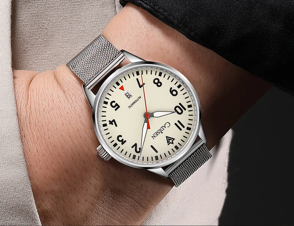 Cadisen C8224 Minimalist C3 Luminous Miyota 8215 AR Sapphire 5ATM Mesh strap 40MM