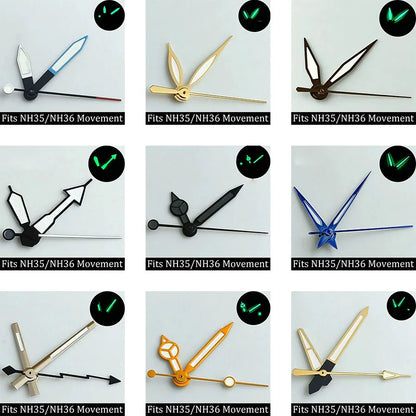high-quality Watch accessories watch pointer NH series 35 NH36 hands green  luminous suitable for N H35/ NH36 movement