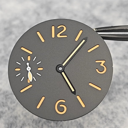 34.5mm Watch Dial Face Insert Parts with Watch Hands for ETA6497/ ST3600 Movement Watch Green Luminous Accessories Modify