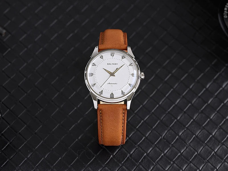 Baltany Dress Watches Man S4090 Dome Sapphire Crystal 9039 Automation Stainless Steel Classic Pie-Pan Dial Mechanical Watch
