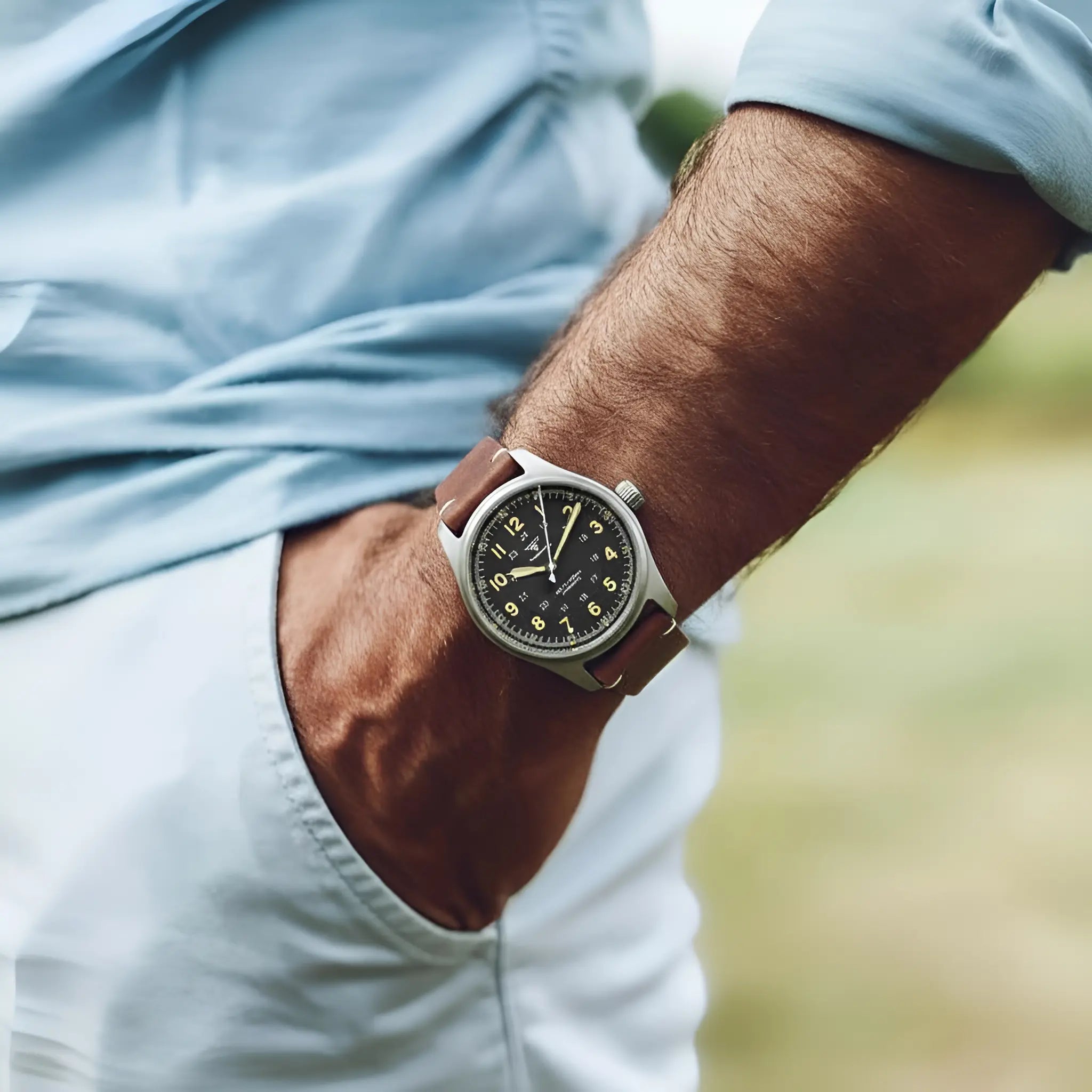 39mm Titanium Pilot Watch Tandorio TD143T Miyota 8215 Movt Automatic Sapphire 20ATM Retro Men Watch