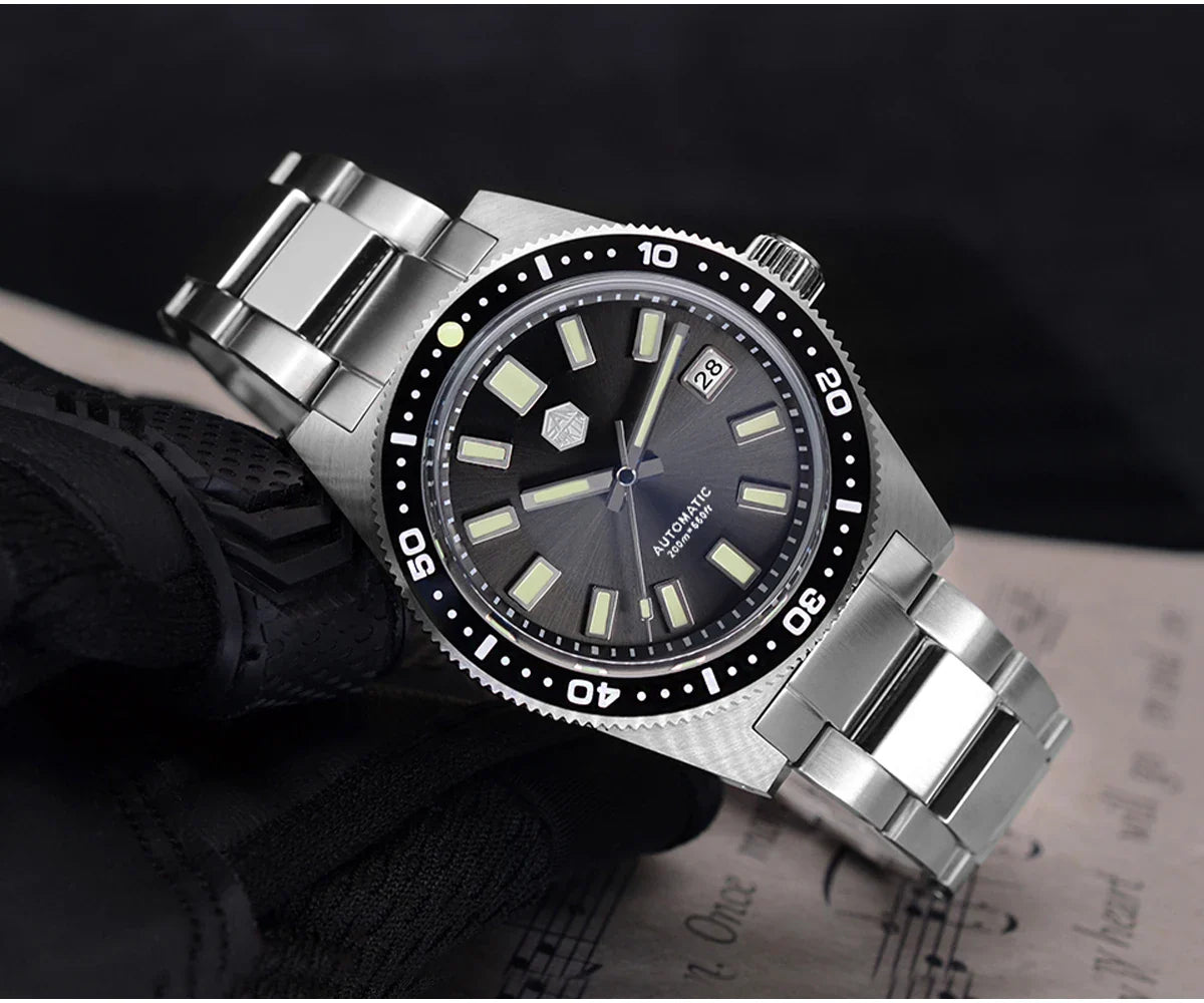 San Martin 62mas V4 Diver SN0007G 41mm NH35 Automatic AR Sapphire  Date Window 20bar c3 Luminous