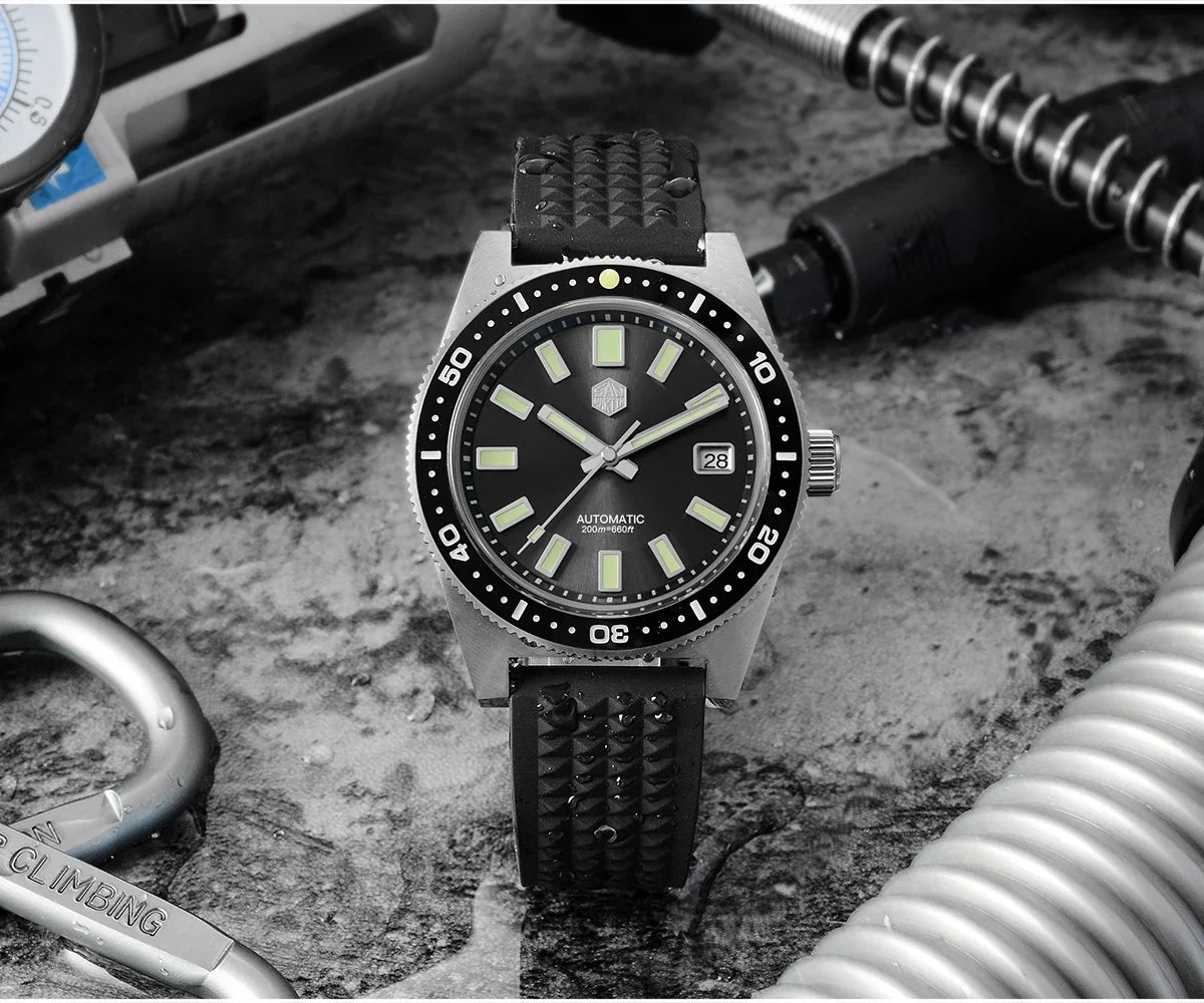 San Martin 62mas V4 Diver SN0007G 41mm NH35 Automatic AR Sapphire  Date Window 20bar c3 Luminous