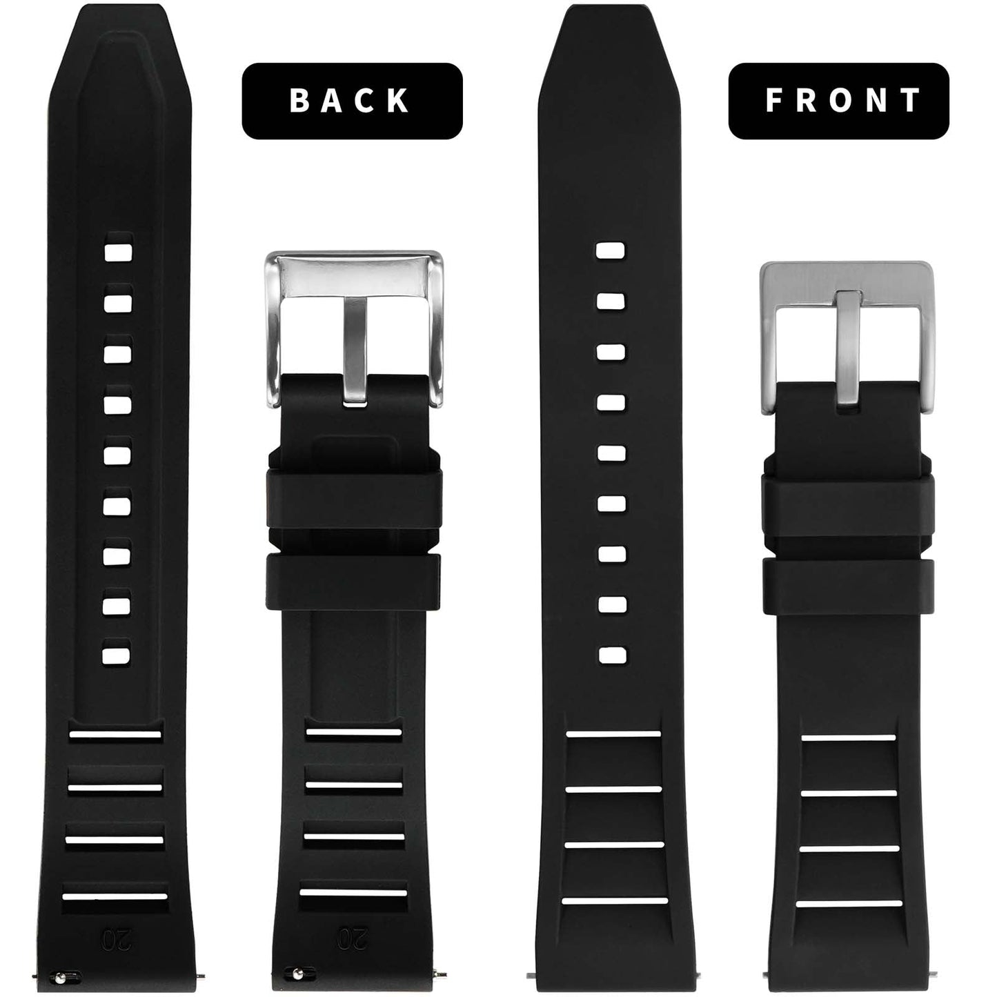 FKM Watch Band Rubber Strap  20mm 22mm