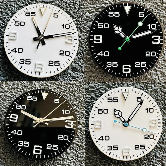 AIr King29mm Watch Dial Set Green Luminous Watch Accessories Watch Faces+hands for 8215/ 8200/ 8205/ 821A/ 2813 Movement - Tandorio Watches