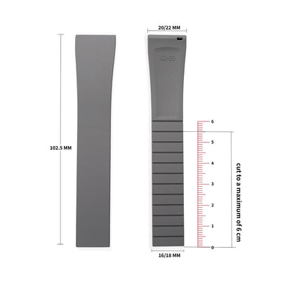 Cut-to-Size FKM Rubber Watch Strap 18mm/20mm/21mm/22mm