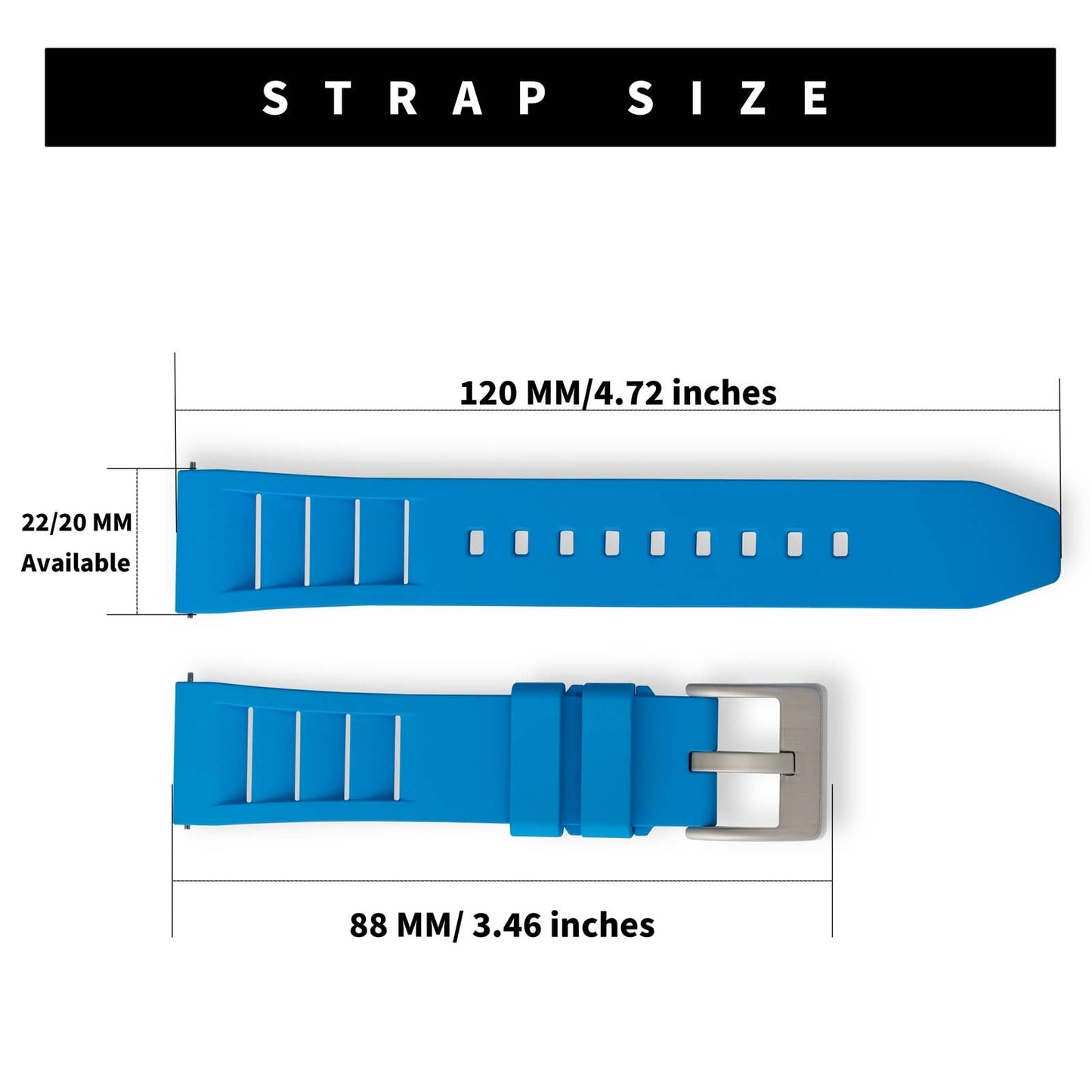 FKM Watch Band Rubber Strap  20mm 22mm