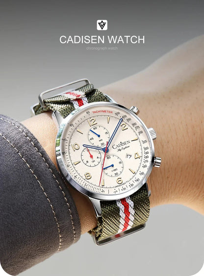 CADISEN C7067 Chronograph MIYOTA 0S10 Quartz Watch AR Mirror 5bar - Tandorio Watches