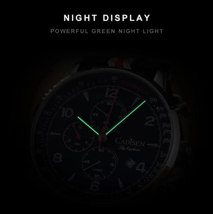 CADISEN C7067 Chronograph MIYOTA 0S10 Quartz Watch AR Mirror 5bar - Tandorio Watches