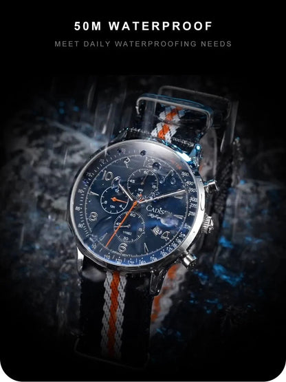 CADISEN C7067 Chronograph MIYOTA 0S10 Quartz Watch AR Mirror 5bar - Tandorio Watches