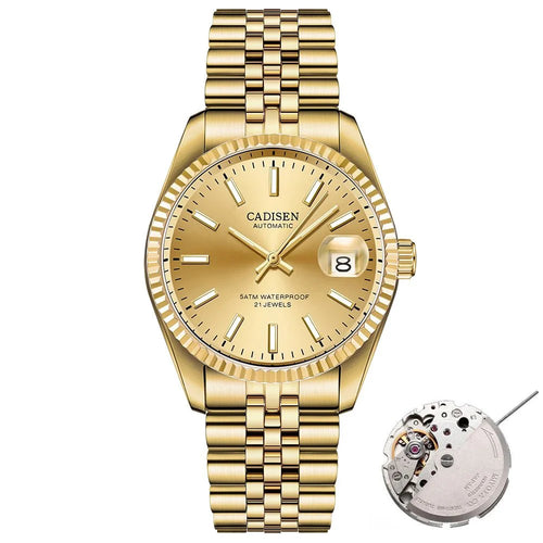 CADISEN C8053 Dress Watch Date Just miyota 8215 Automatic 38MM Sapphire 5Bar - Tandorio Watches
