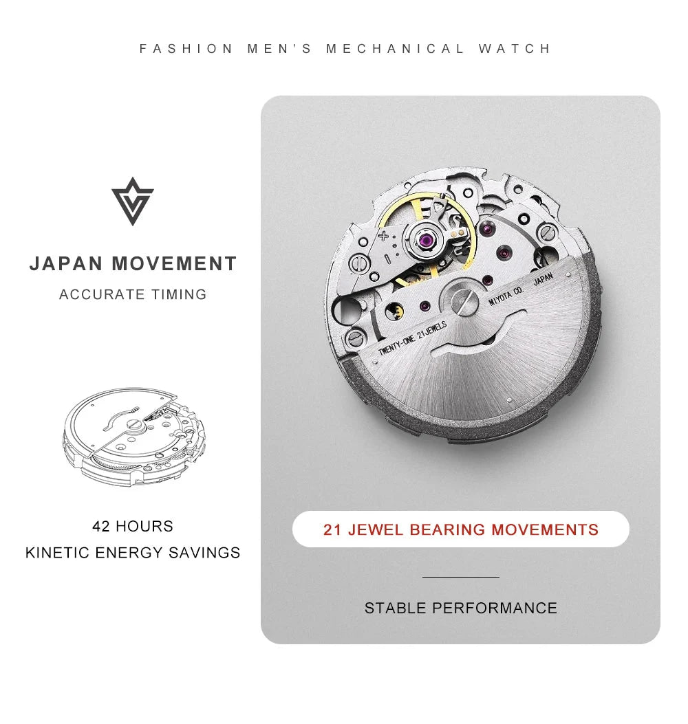 CADISEN C8245 Diver AR Sapphire MIYOTA 8215 Mechanical Wristwatch Ceramic Ring 10Bar Luminous - Tandorio Watches