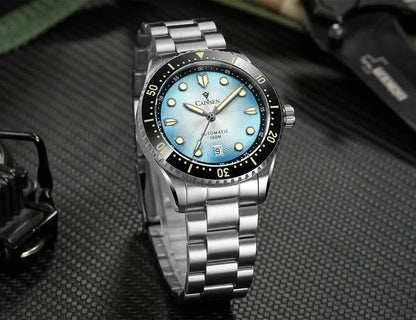 CADISEN C8245 Diver AR Sapphire MIYOTA 8215 Mechanical Wristwatch Ceramic Ring 10Bar Luminous - Tandorio Watches