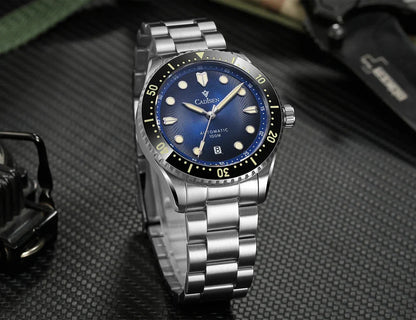 CADISEN C8245 Diver AR Sapphire MIYOTA 8215 Mechanical Wristwatch Ceramic Ring 10Bar Luminous - Tandorio Watches