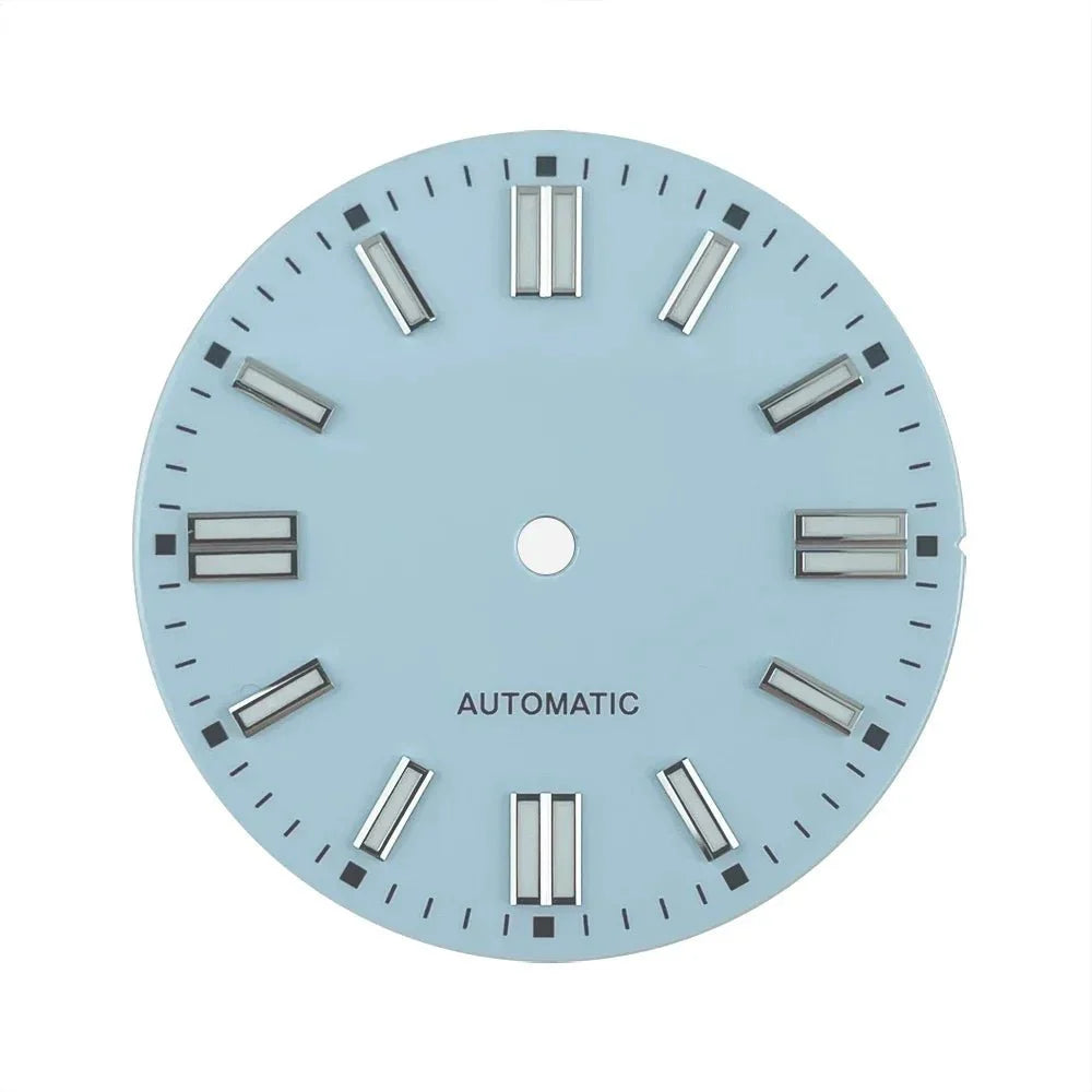 Double bar 28.5mm Watch Dials for NH35A NH38 Movement No Date with BGW9 Lume NH35 Dial Green Orange Blue PzpNqzZr - Tandorio Watches