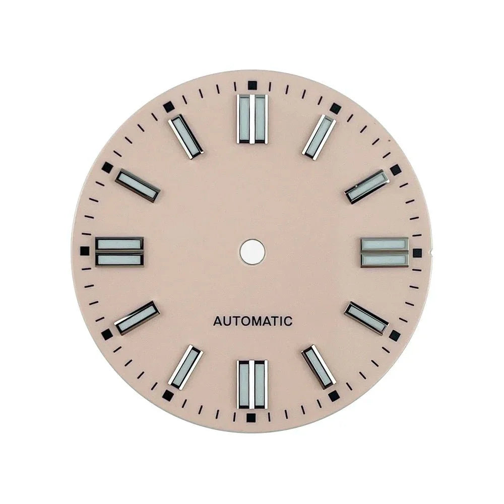 Double bar 28.5mm Watch Dials for NH35A NH38 Movement No Date with BGW9 Lume NH35 Dial Green Orange Blue PzpNqzZr - Tandorio Watches