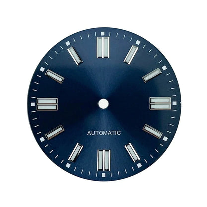 Double bar 28.5mm Watch Dials for NH35A NH38 Movement No Date with BGW9 Lume NH35 Dial Green Orange Blue PzpNqzZr - Tandorio Watches