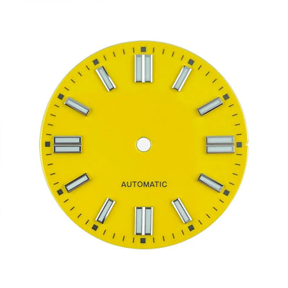 Double bar 28.5mm Watch Dials for NH35A NH38 Movement No Date with BGW9 Lume NH35 Dial Green Orange Blue PzpNqzZr - Tandorio Watches