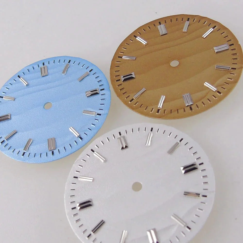 Double bar no date window Nologo 29mm Sand Dune Watch Dial Plate for NH35 NH36 ETA2824 PT5000 ST2130 Silver Hand no date Watch Parts for Diver Watch Mod - Tandorio Watches