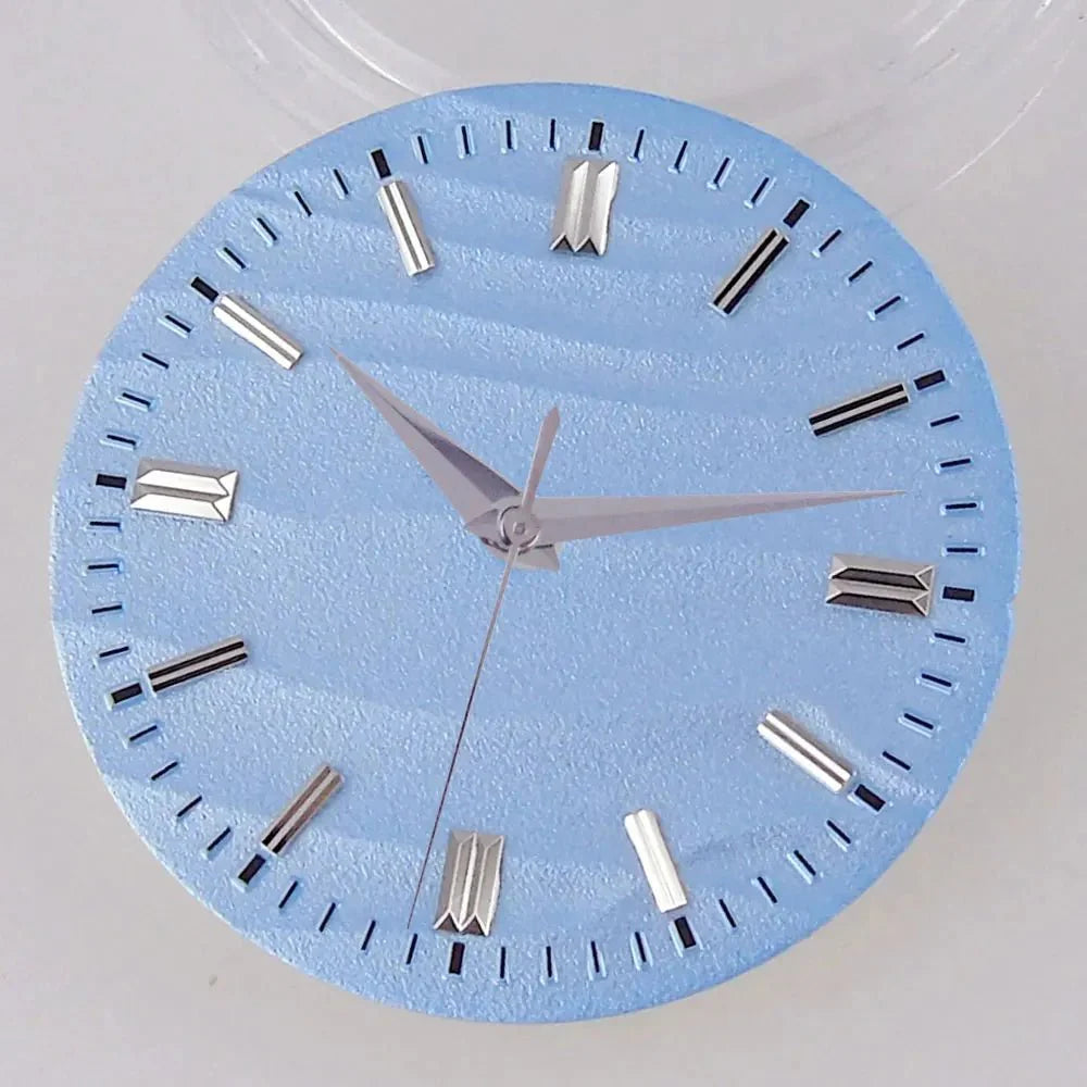 Double bar no date window Nologo 29mm Sand Dune Watch Dial Plate for NH35 NH36 ETA2824 PT5000 ST2130 Silver Hand no date Watch Parts for Diver Watch Mod - Tandorio Watches