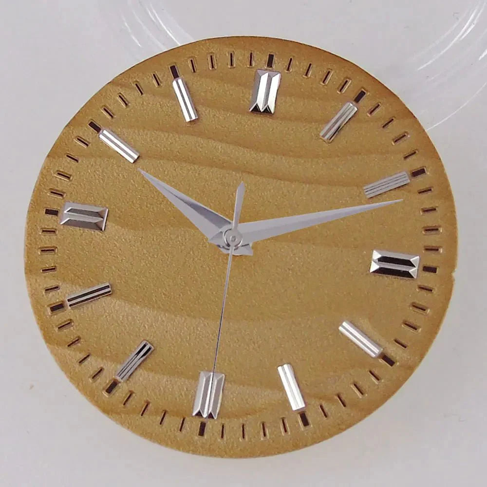 Double bar no date window Nologo 29mm Sand Dune Watch Dial Plate for NH35 NH36 ETA2824 PT5000 ST2130 Silver Hand no date Watch Parts for Diver Watch Mod - Tandorio Watches