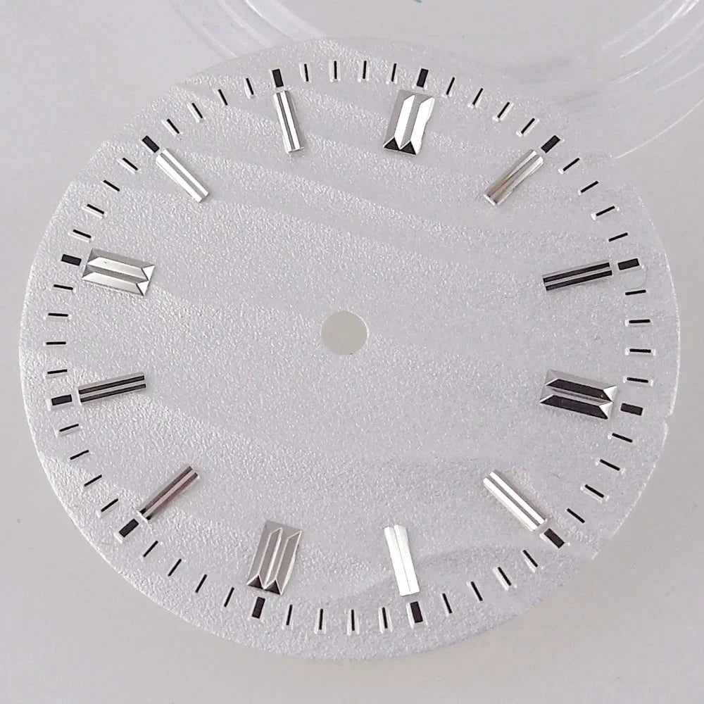 Double bar no date window Nologo 29mm Sand Dune Watch Dial Plate for NH35 NH36 ETA2824 PT5000 ST2130 Silver Hand no date Watch Parts for Diver Watch Mod - Tandorio Watches