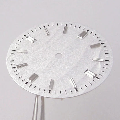 Double bar no date window Nologo 29mm Sand Dune Watch Dial Plate for NH35 NH36 ETA2824 PT5000 ST2130 Silver Hand no date Watch Parts for Diver Watch Mod - Tandorio Watches