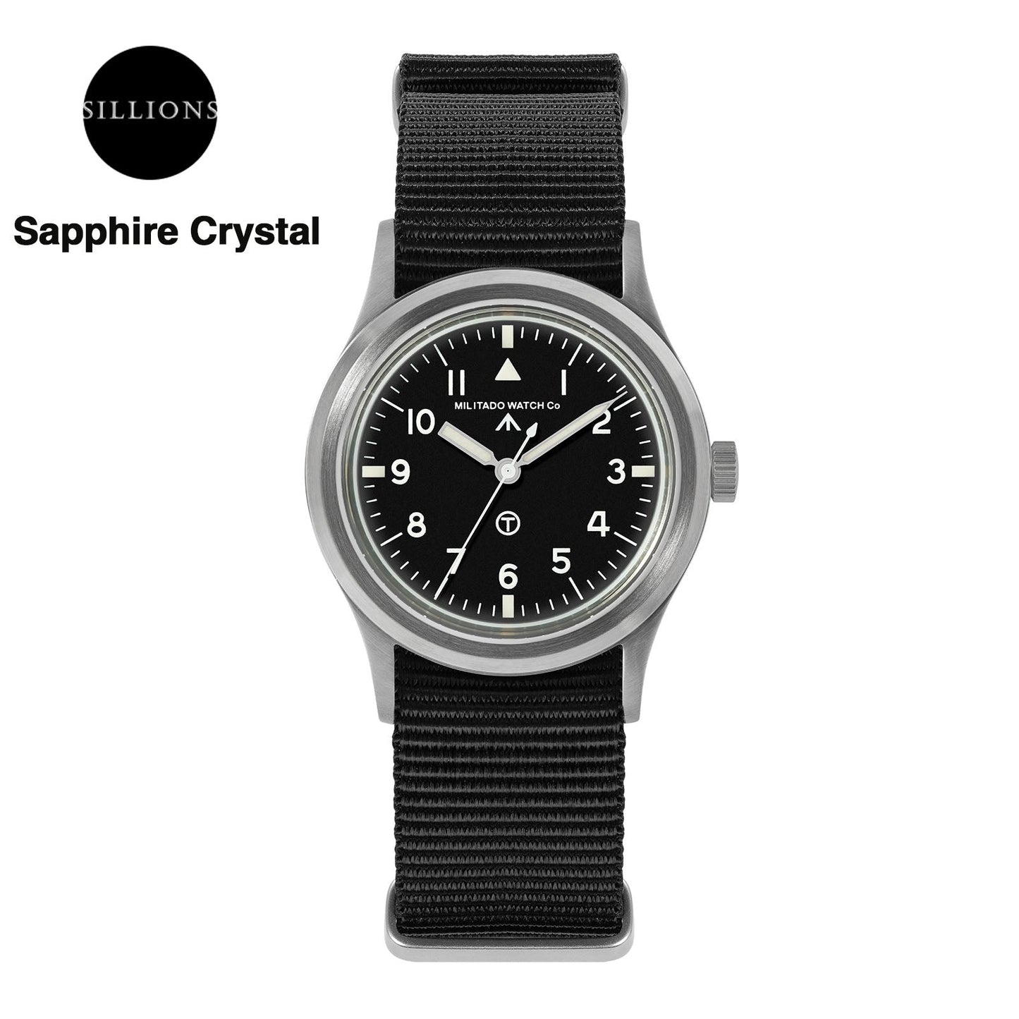 Militado 36mm Retro Military Watch VH31/VH65 Sweeping Hand ML14 V2