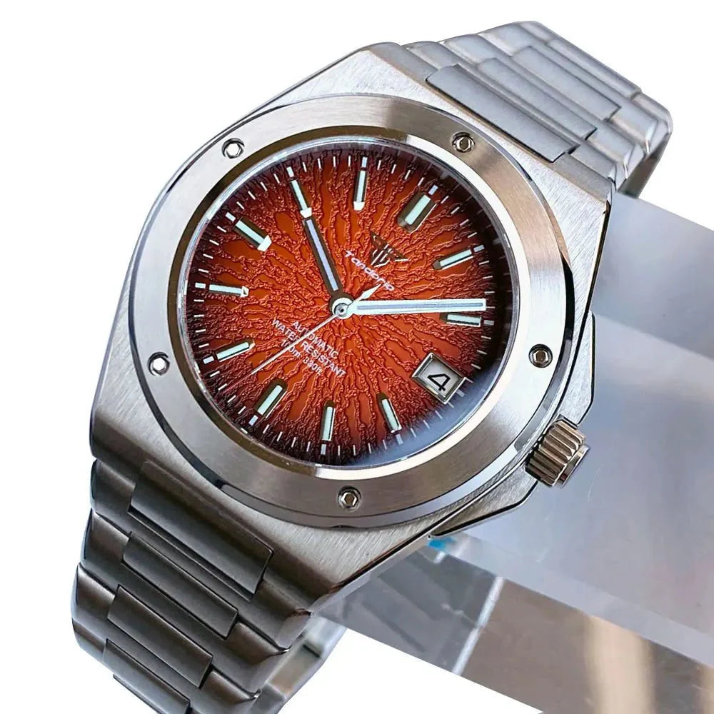 Engineer Watch Tandorio TD331S Blue Teacup Pattern Date Face Sapphire 10bar NH35 Automatic Lumimous Dress - Tandorio Watches