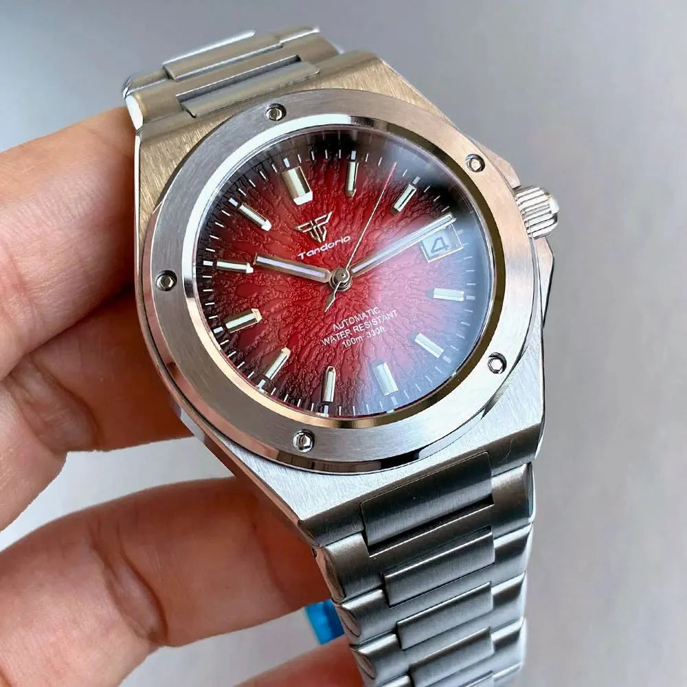 Engineer Watch Tandorio TD331S Blue Teacup Pattern Date Face Sapphire 10bar NH35 Automatic Lumimous Dress - Tandorio Watches