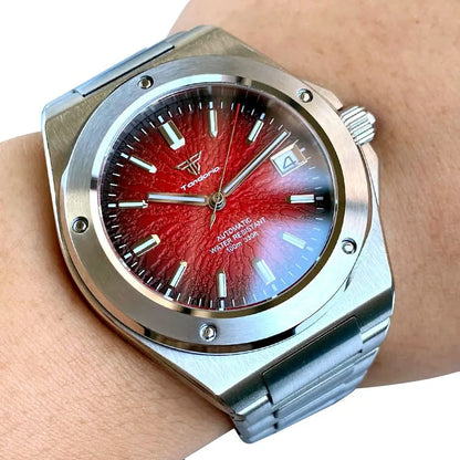 Engineer Watch Tandorio TD331S Blue Teacup Pattern Date Face Sapphire 10bar NH35 Automatic Lumimous Dress - Tandorio Watches