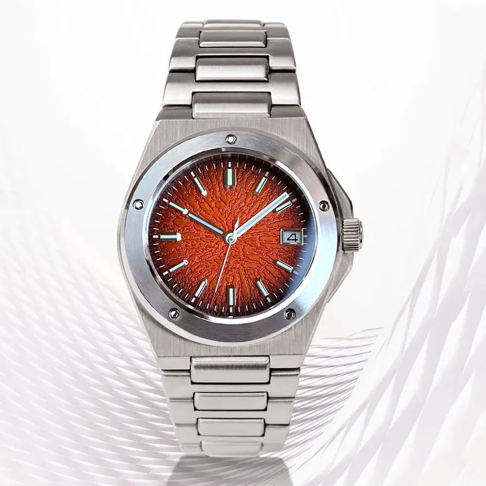 Engineer Watch Tandorio TD331S Blue Teacup Pattern Date Face Sapphire 10bar NH35 Automatic Lumimous Dress - Tandorio Watches