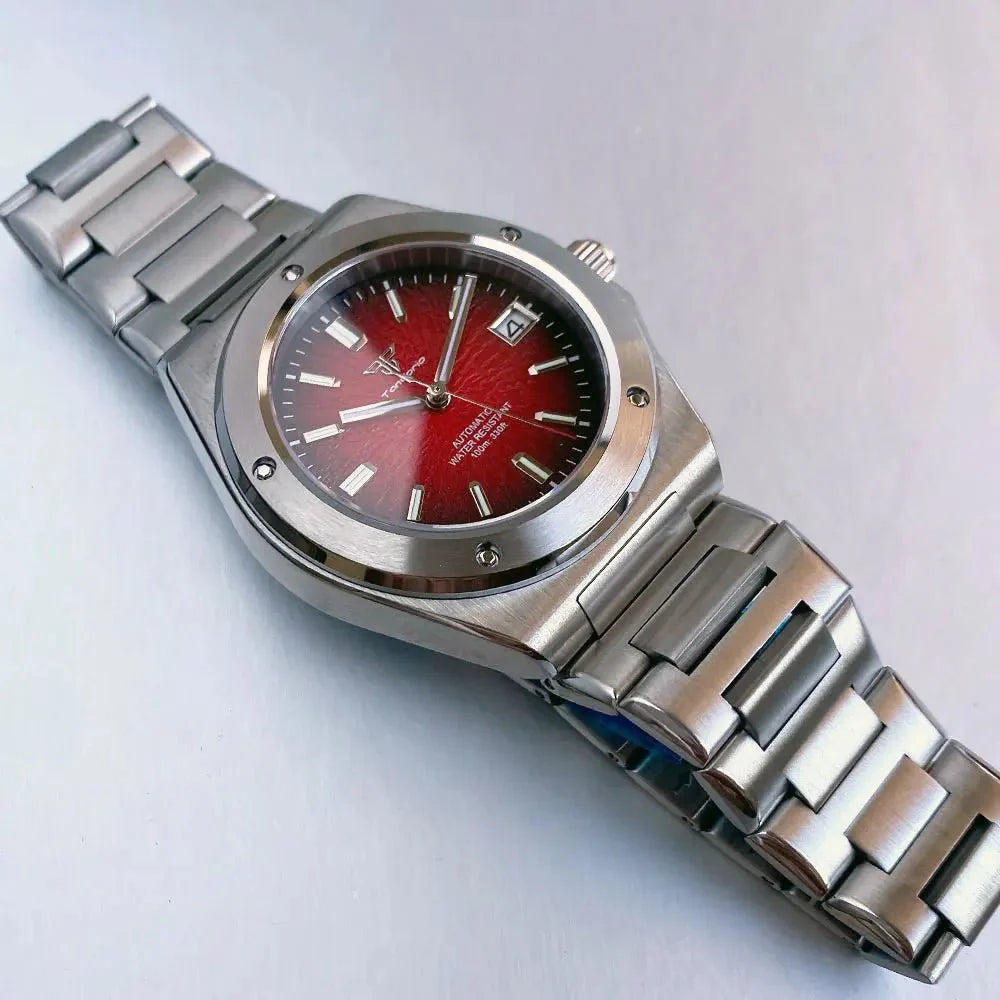 Engineer Watch Tandorio TD331S Blue Teacup Pattern Date Face Sapphire 10bar NH35 Automatic Lumimous Dress - Tandorio Watches