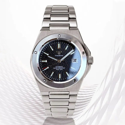 Engineer Watch Tandorio TD331S Blue Teacup Pattern Date Face Sapphire 10bar NH35 Automatic Lumimous Dress - Tandorio Watches