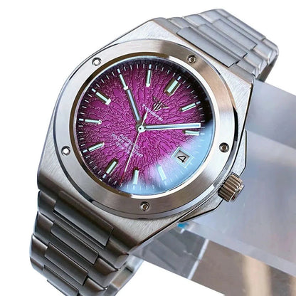 Engineer Watch Tandorio TD331S Blue Teacup Pattern Date Face Sapphire 10bar NH35 Automatic Lumimous Dress - Tandorio Watches