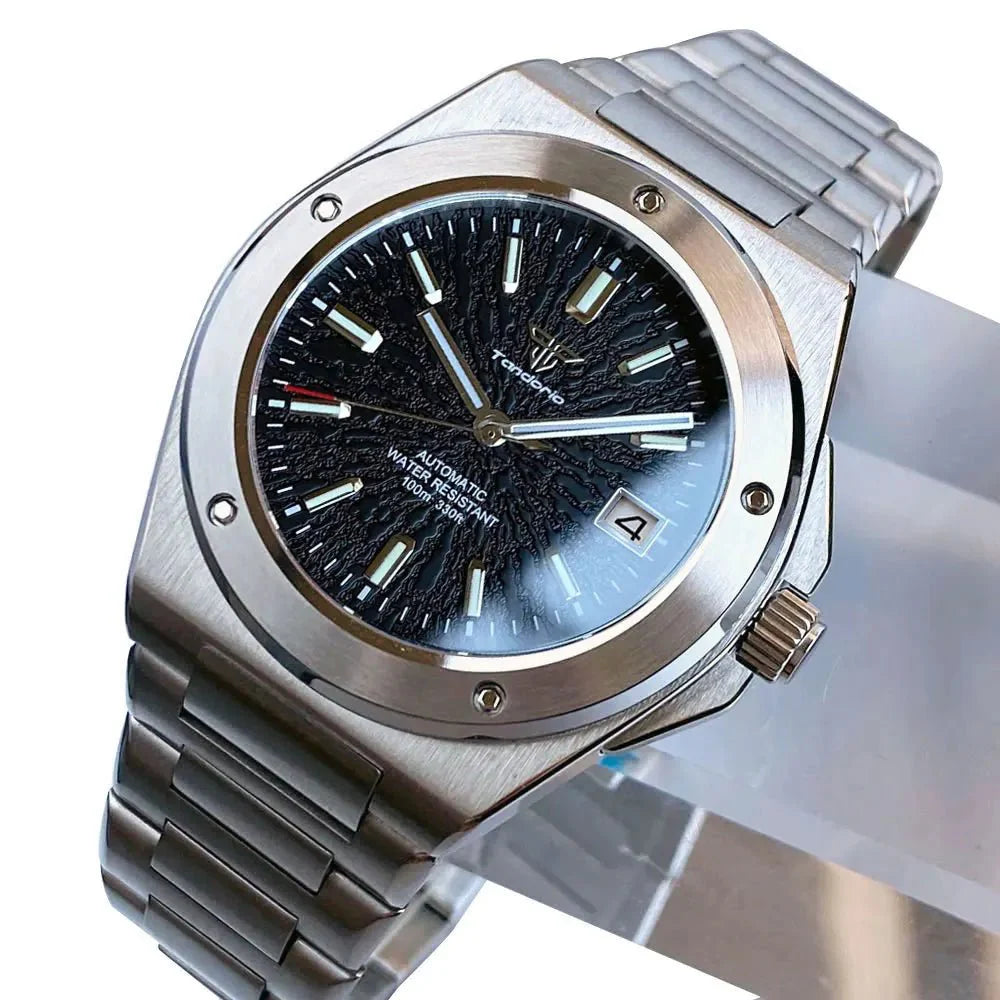 Engineer Watch Tandorio TD331S Blue Teacup Pattern Date Face Sapphire 10bar NH35 Automatic Lumimous Dress - Tandorio Watches