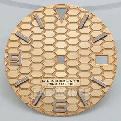 honeycomb texture watch dial is 29mm green luminous suitable for replacing parts of NH35 and NH36 movements - Tandorio Watches