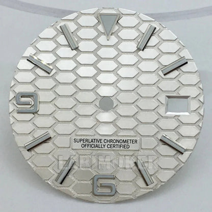 honeycomb texture watch dial is 29mm green luminous suitable for replacing parts of NH35 and NH36 movements - Tandorio Watches