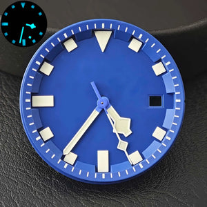 Miyota 8215 dial 31.8mm blue - green luminous dial/hands, suitable for dial replacement of 8215 automatic mechanical movement - Tandorio Watches