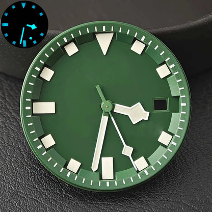 Miyota 8215 dial 31.8mm blue - green luminous dial/hands, suitable for dial replacement of 8215 automatic mechanical movement - Tandorio Watches
