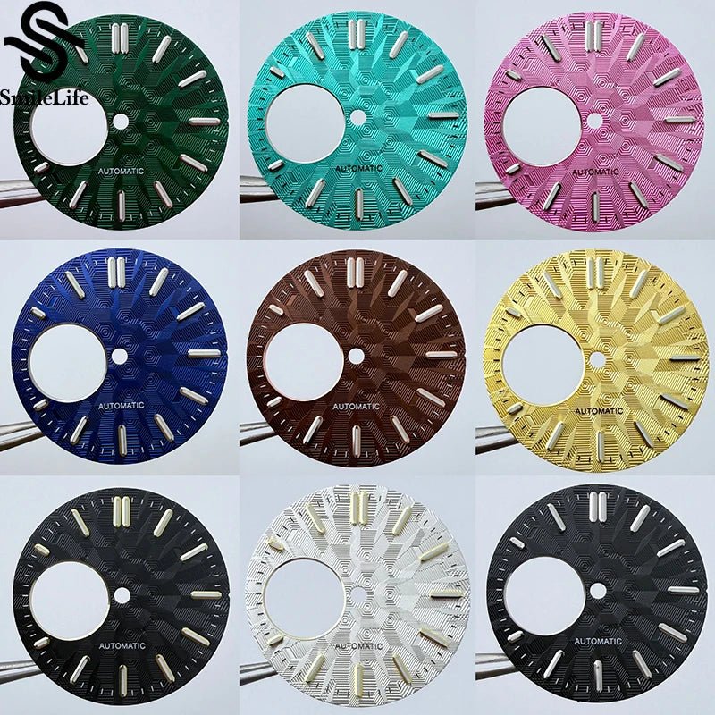 NH38 dial 28.5mm Texture Watch Dial Green Luminous Modification Watch Accessories Watch Faces for NH38 Movement - Tandorio Watches