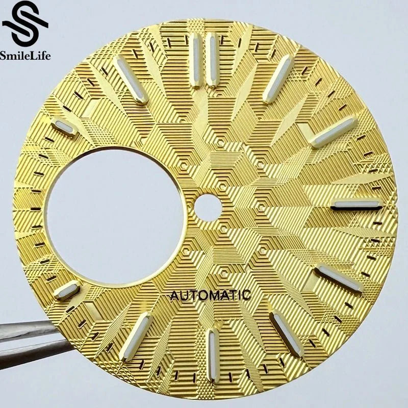 NH38 dial 28.5mm Texture Watch Dial Green Luminous Modification Watch Accessories Watch Faces for NH38 Movement - Tandorio Watches