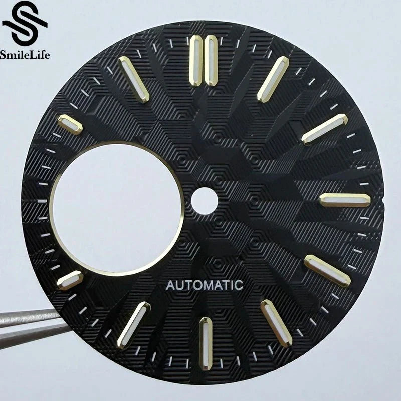 NH38 dial 28.5mm Texture Watch Dial Green Luminous Modification Watch Accessories Watch Faces for NH38 Movement - Tandorio Watches