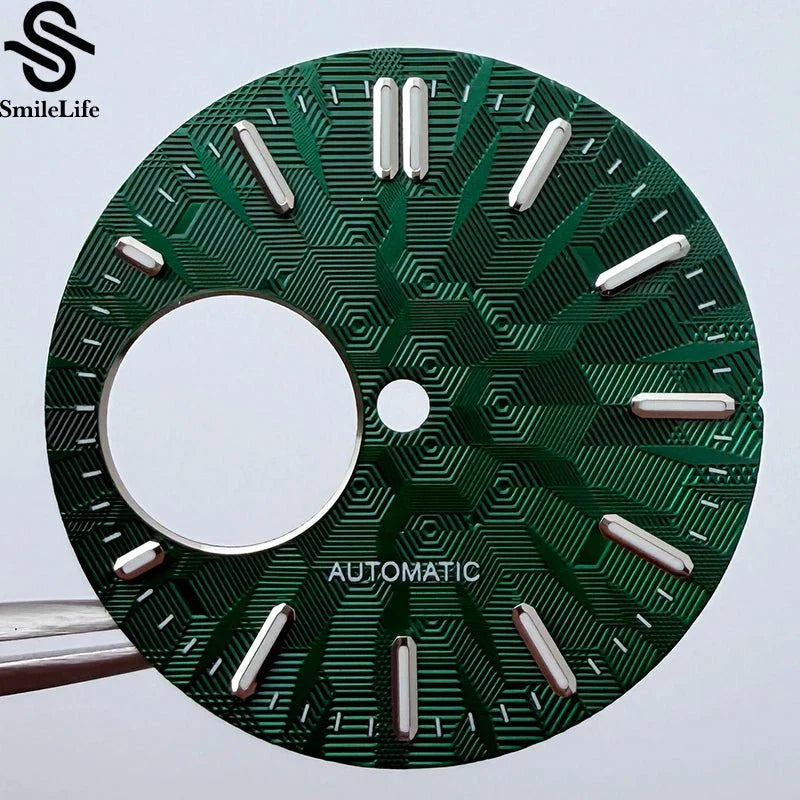 NH38 dial 28.5mm Texture Watch Dial Green Luminous Modification Watch Accessories Watch Faces for NH38 Movement - Tandorio Watches