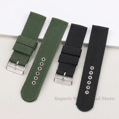 Nylon Canvas Watch Band 16mm 18mm 20mm 22mm Woven Soft Belt Universal Bracelet for Men Women Sport Quick Release Wrist Band - Tandorio Watches