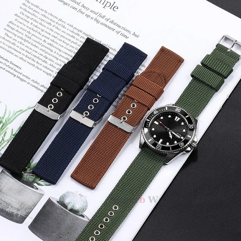 Nylon Canvas Watch Band 16mm 18mm 20mm 22mm Woven Soft Belt Universal Bracelet for Men Women Sport Quick Release Wrist Band - Tandorio Watches