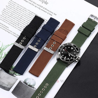 Nylon Canvas Watch Band 16mm 18mm 20mm 22mm Woven Soft Belt Universal Bracelet for Men Women Sport Quick Release Wrist Band - Tandorio Watches