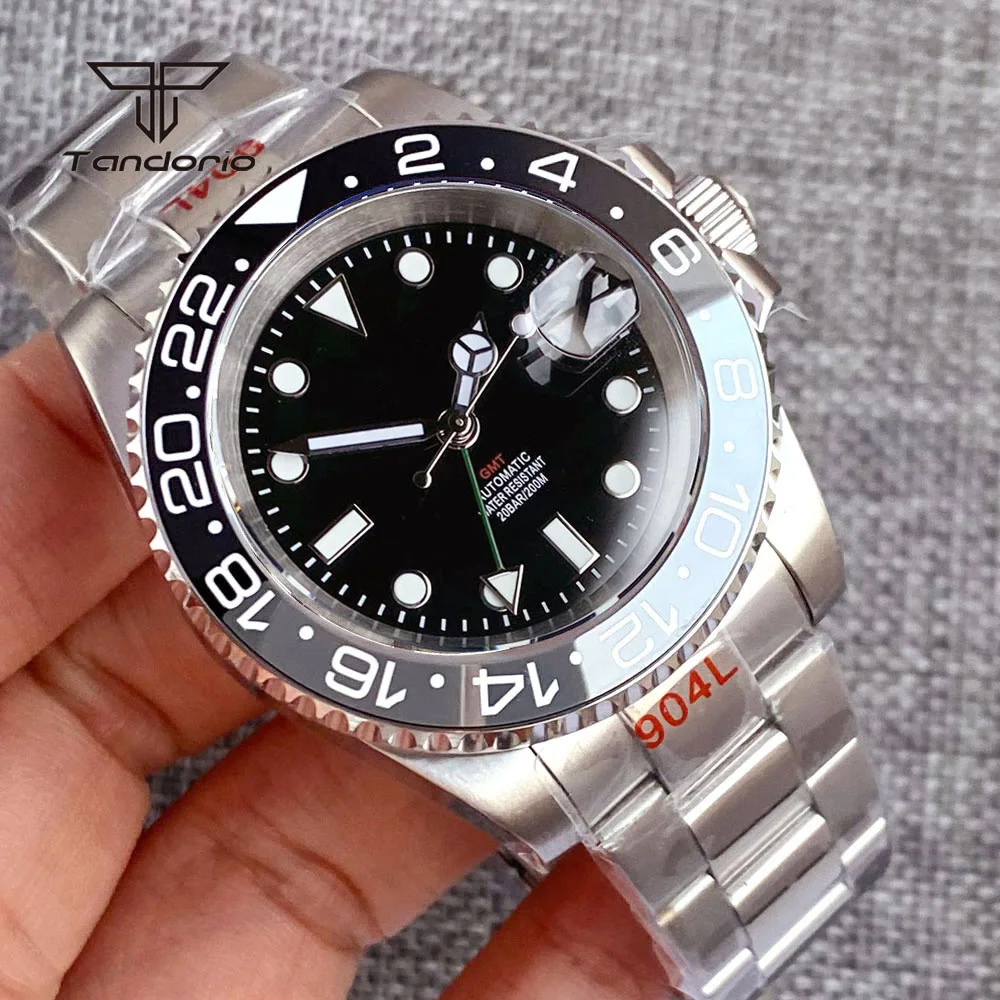 Tandorio GMT Watch TD015 NH34 Movement 40mm glass back Sapphire 20bar SUBMARINER