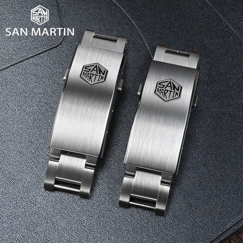 Peer with big name San Martin New Fly Adjustable Clasp Watch Parts Bracelet Clasp For 16mm Specified Model Buckle Folding Clasp Non - universal - Tandorio Watches